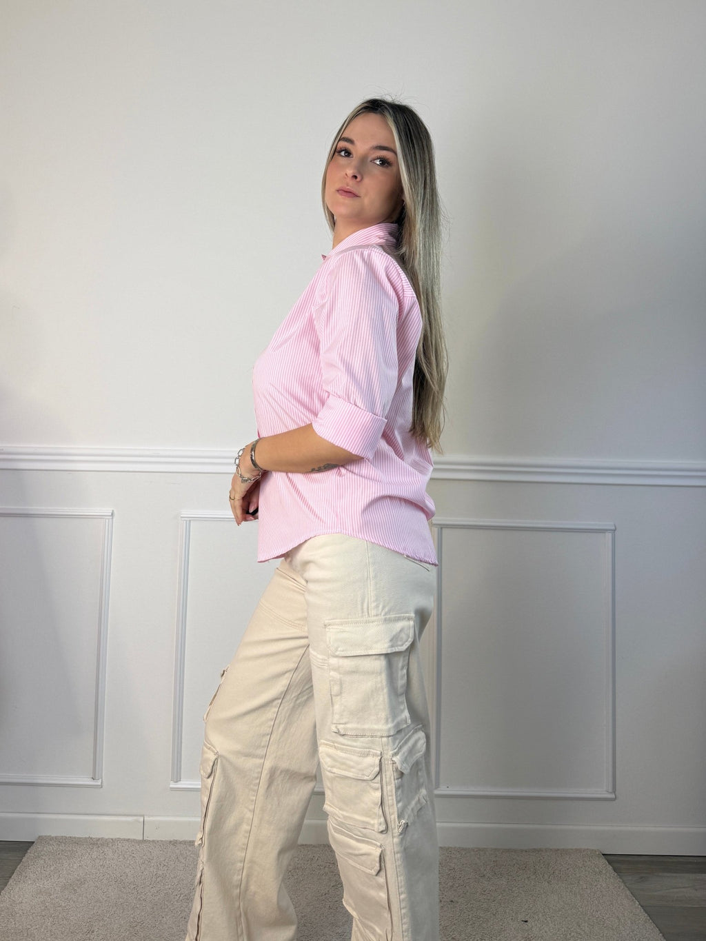 Camicia a righe con cuore ricamato - Follie by Alice
