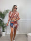 Camicia bianca in lyocell a righe terracotta MARRAKECH - Follie by Alice