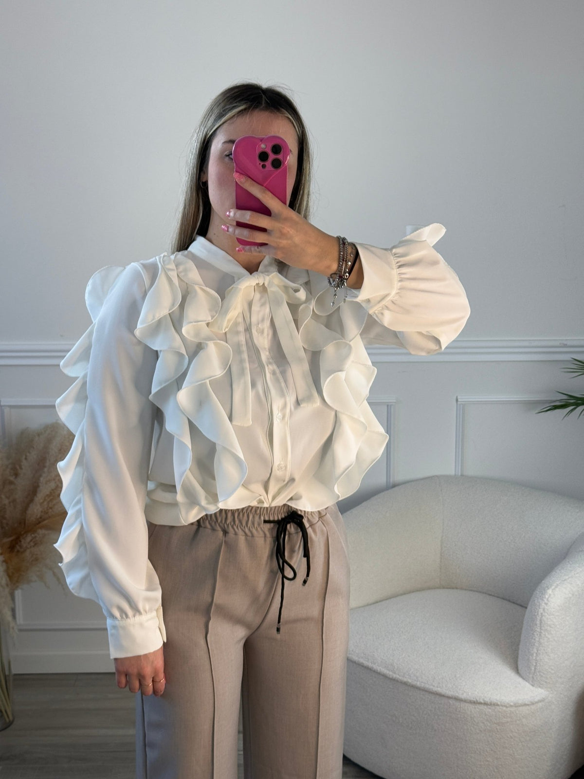 Camicia con ruches e fiocchetto - Follie by Alice