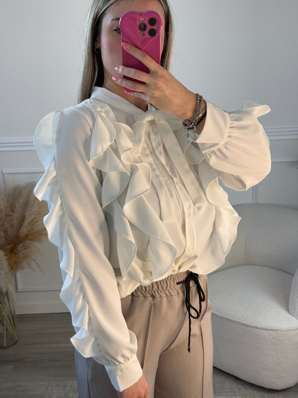 Camicia con ruches e fiocchetto - Follie by Alice