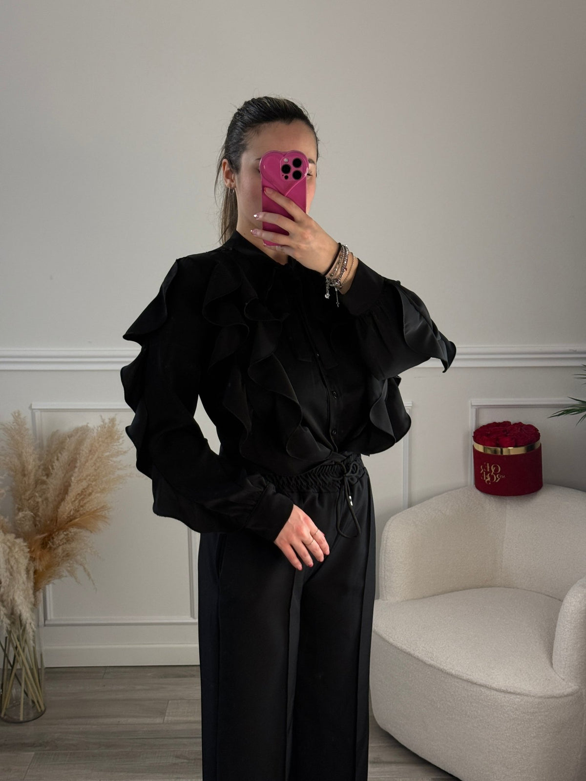 Camicia con ruches e fiocchetto - Follie by Alice Immagine principale del prodotto