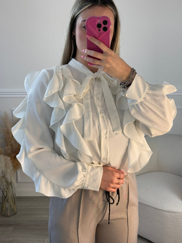 Camicia con ruches e fiocchetto - Follie by Alice