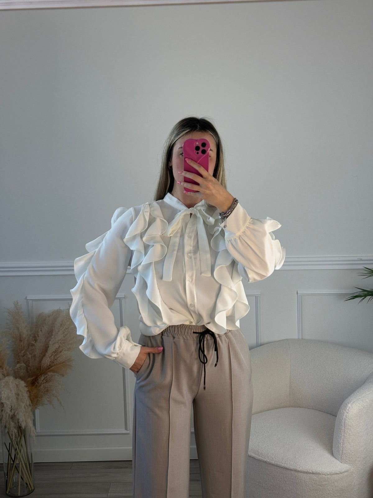 Camicia con ruches e fiocchetto - Follie by Alice