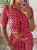 Camicia corta con fantasia etnica