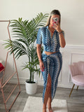 Camicia corta con fantasia etnica