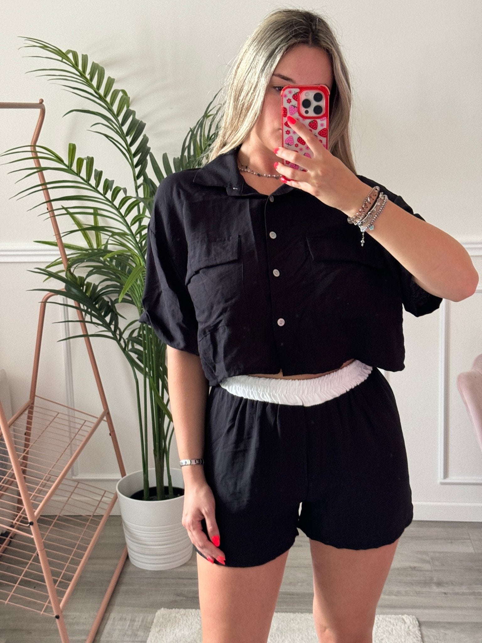 Camicia corta effetto lino Immagine secondaria del prodotto