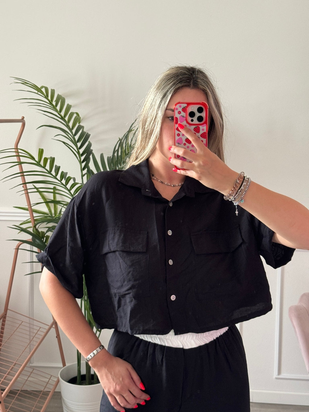 Camicia corta effetto lino - Follie by Alice Immagine principale del prodotto