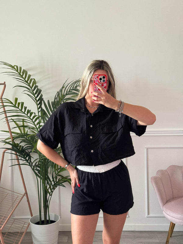Camicia corta effetto lino - Follie by Alice