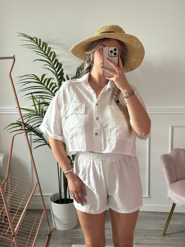 Camicia corta effetto lino - Follie by Alice