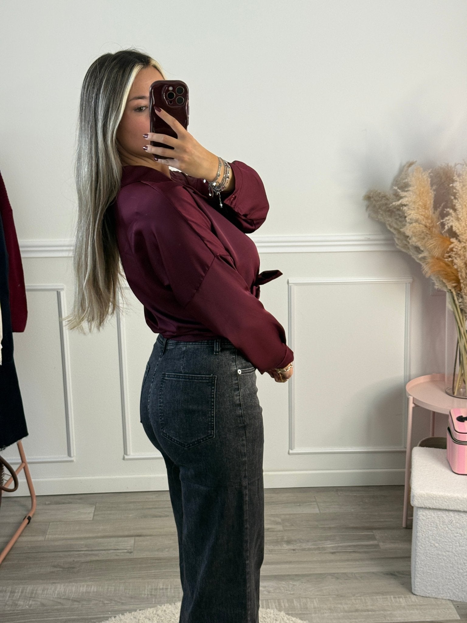 Camicia corta in raso con fiocchetto - Follie by Alice
