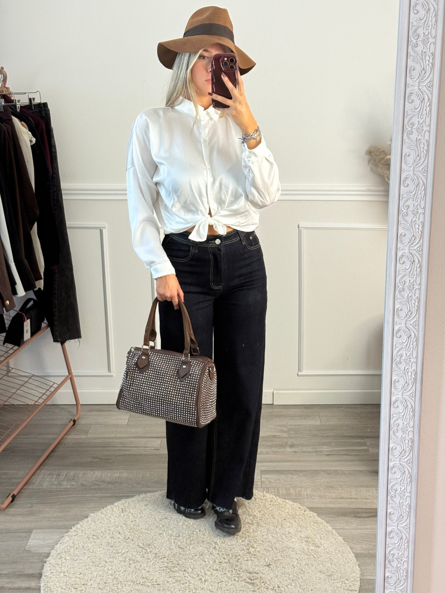 Camicia corta in raso con fiocchetto - Follie by Alice