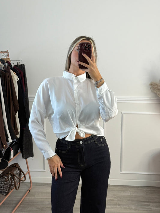 Camicia corta in raso con fiocchetto - Follie by Alice 1536