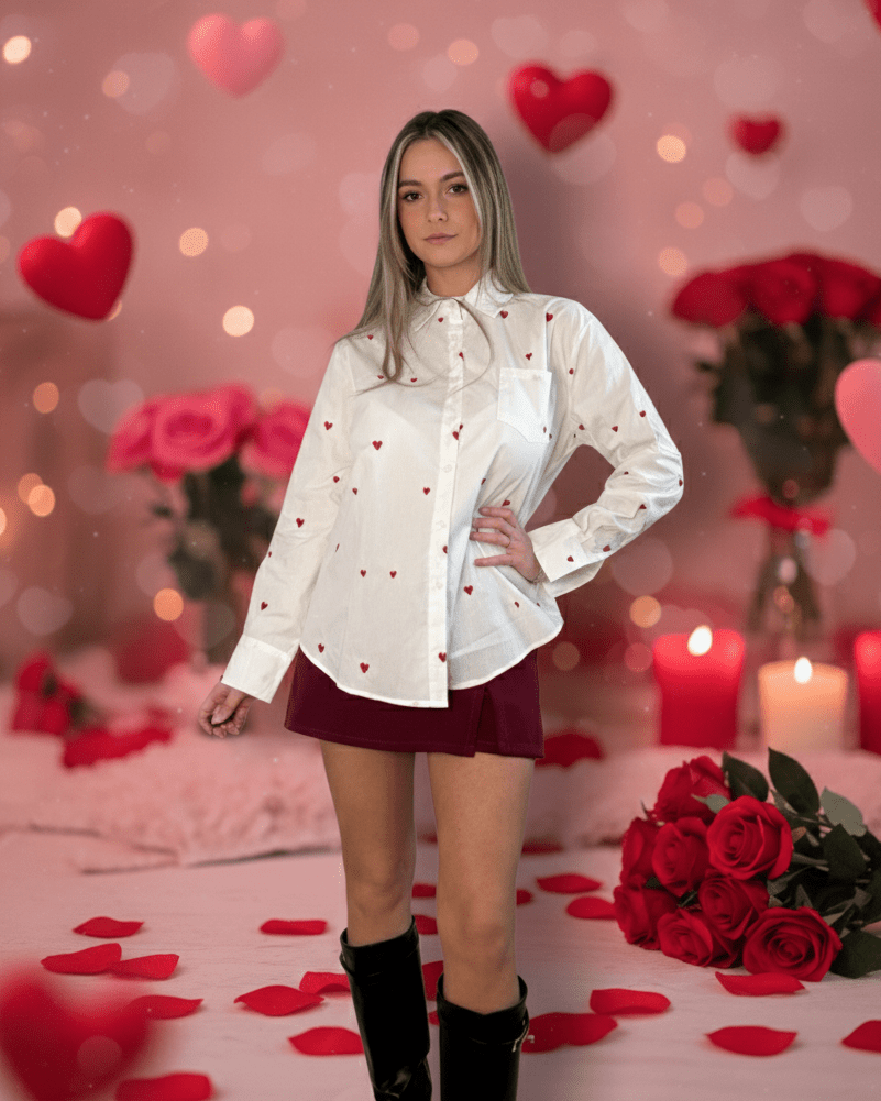 Camicia cuoricini - Follie by Alice Immagine principale del prodotto