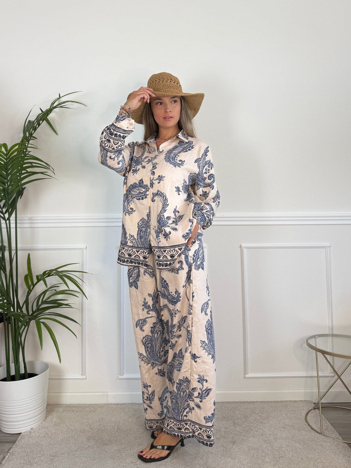Camicia effetto lino con stampa paisley KASHMIR - Follie by Alice