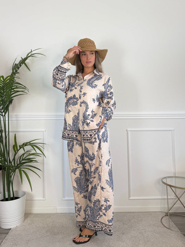 Camicia effetto lino con stampa paisley KASHMIR - Follie by Alice