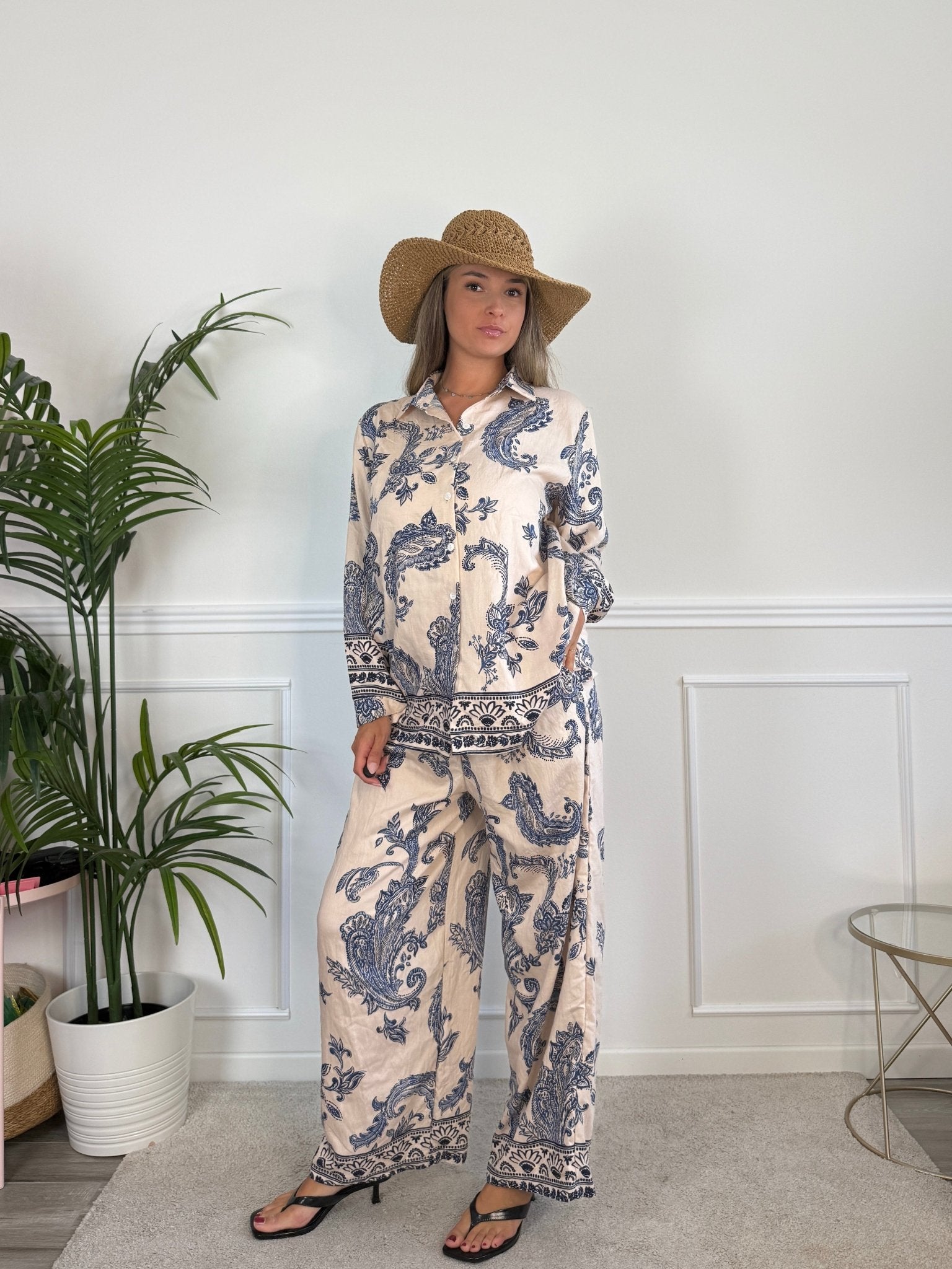 Camicia effetto lino con stampa paisley KASHMIR - Follie by Alice