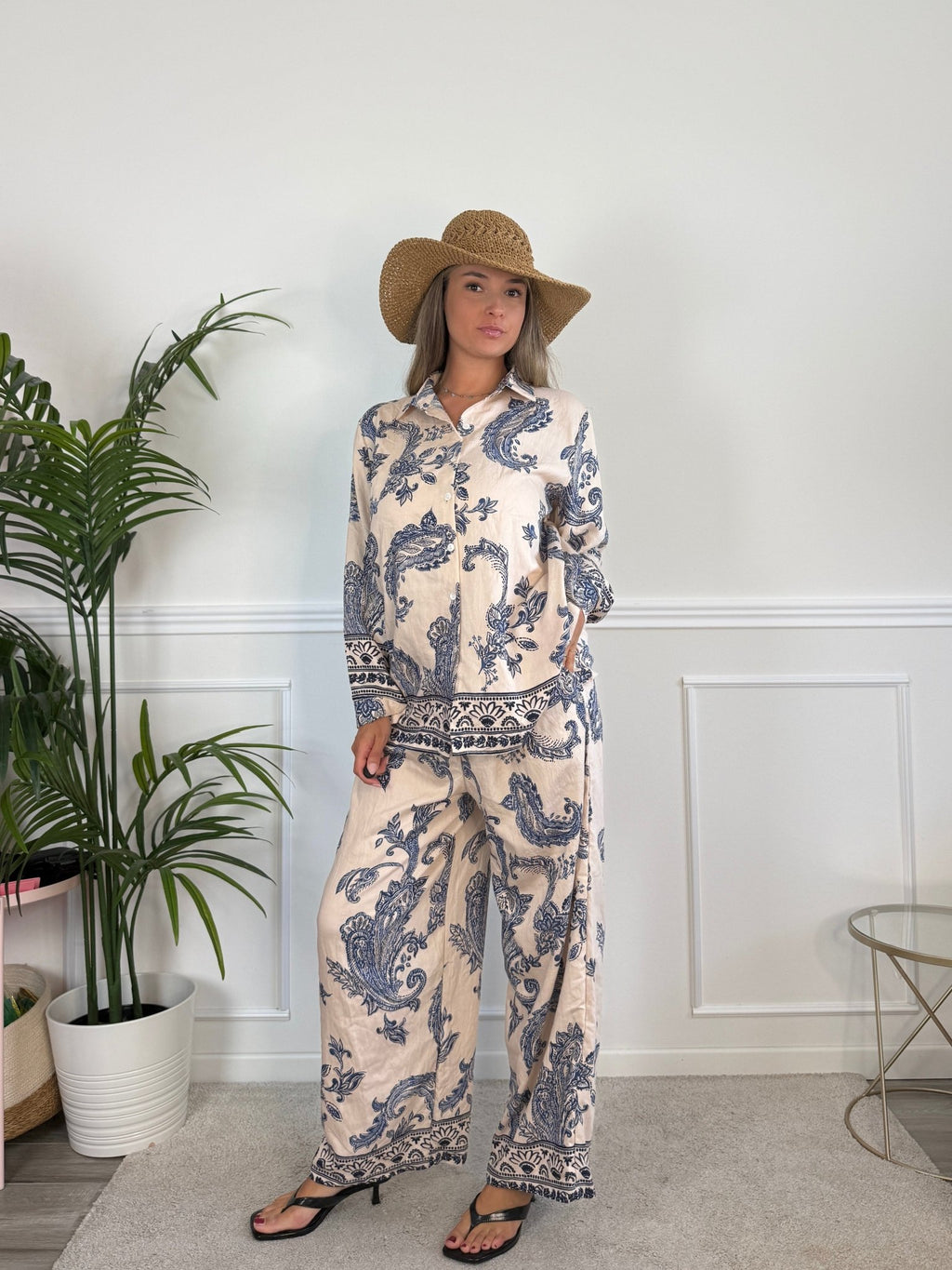 Camicia effetto lino con stampa paisley KASHMIR - Follie by Alice