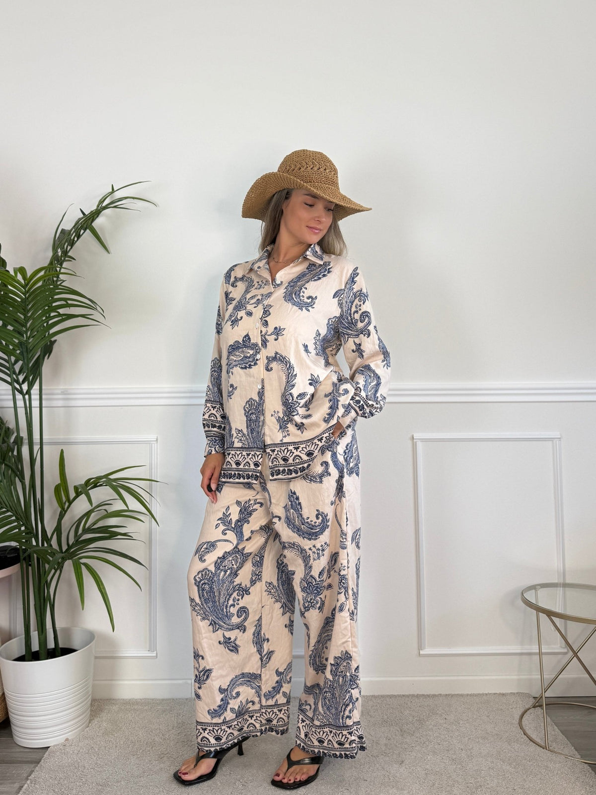 Camicia effetto lino con stampa paisley KASHMIR - Follie by Alice