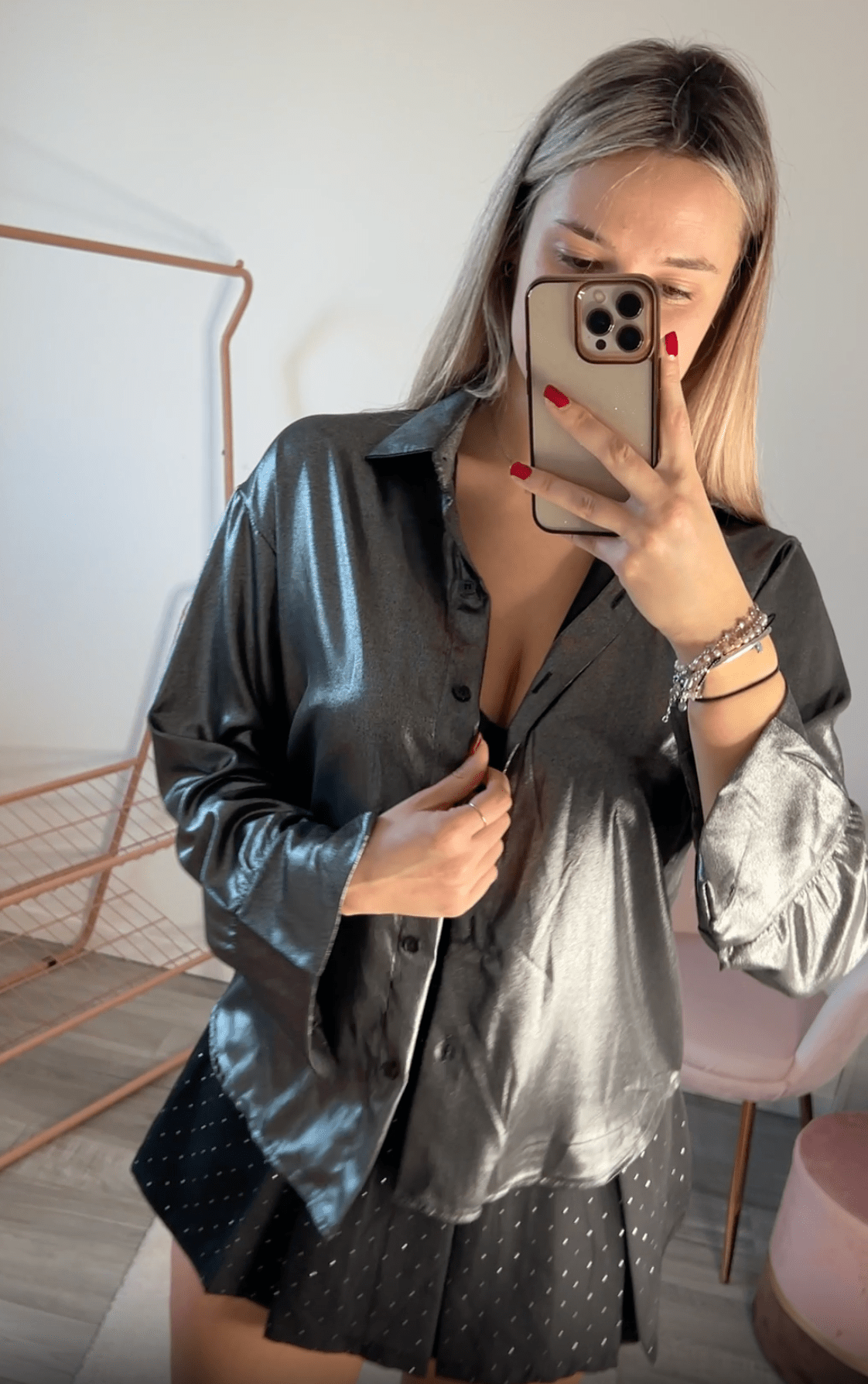 Camicia grigia metallizzata - Follie by Alice