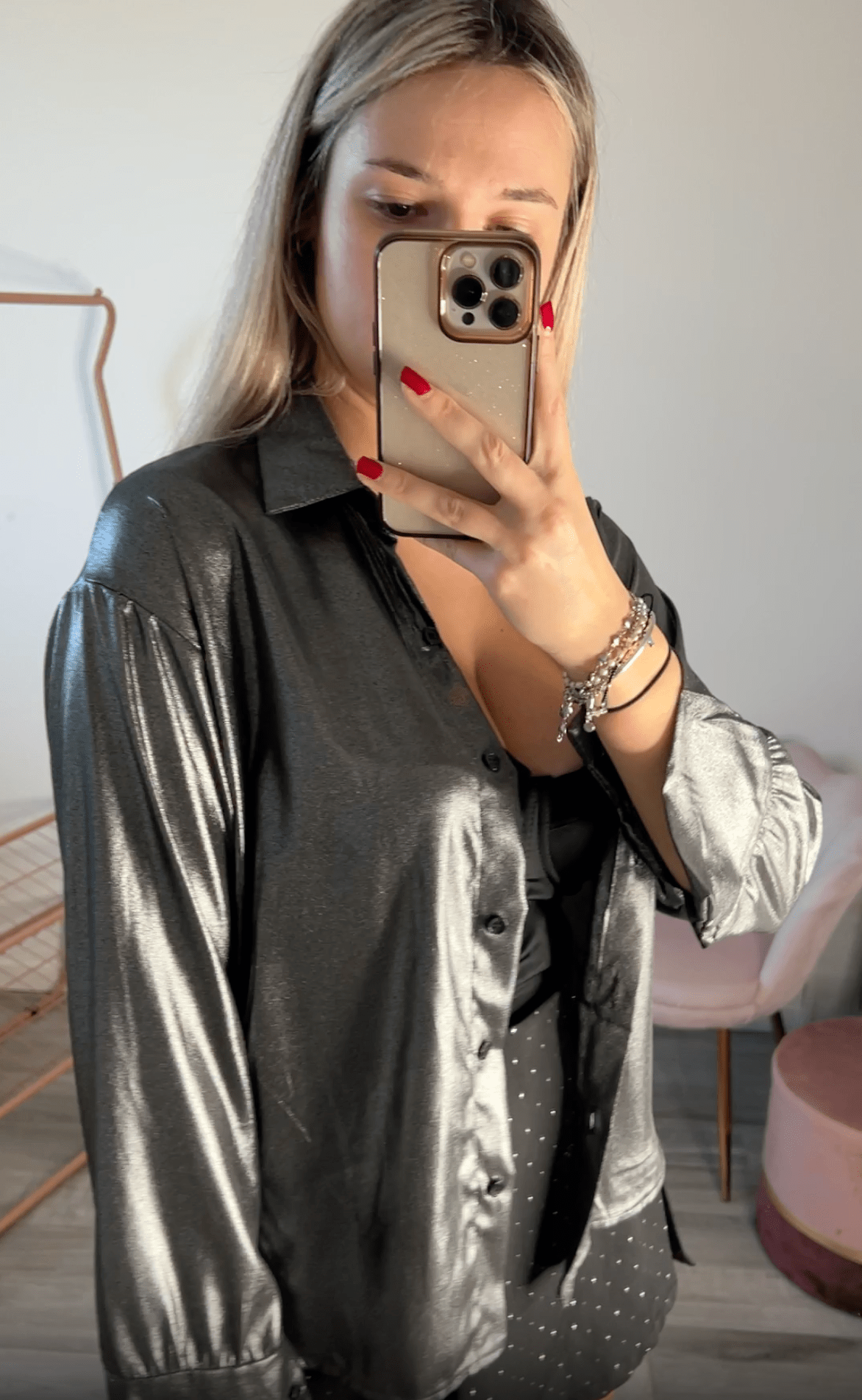 Camicia grigia metallizzata - Follie by Alice