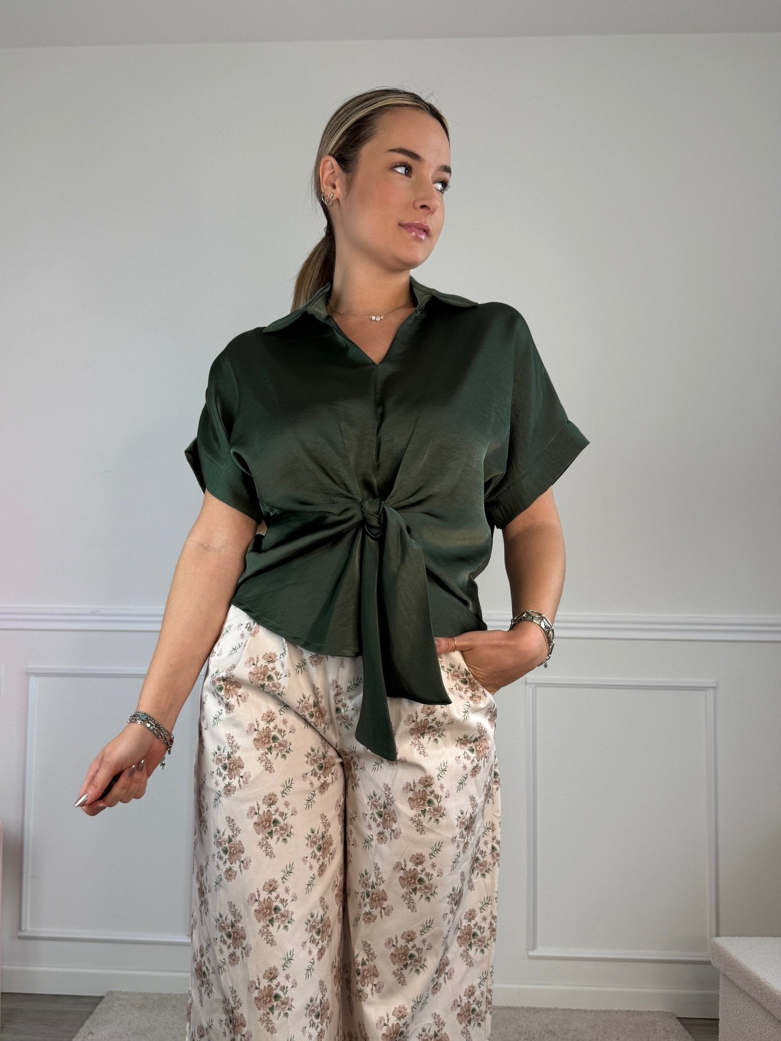 Camicia in raso con fiocco - Follie by Alice