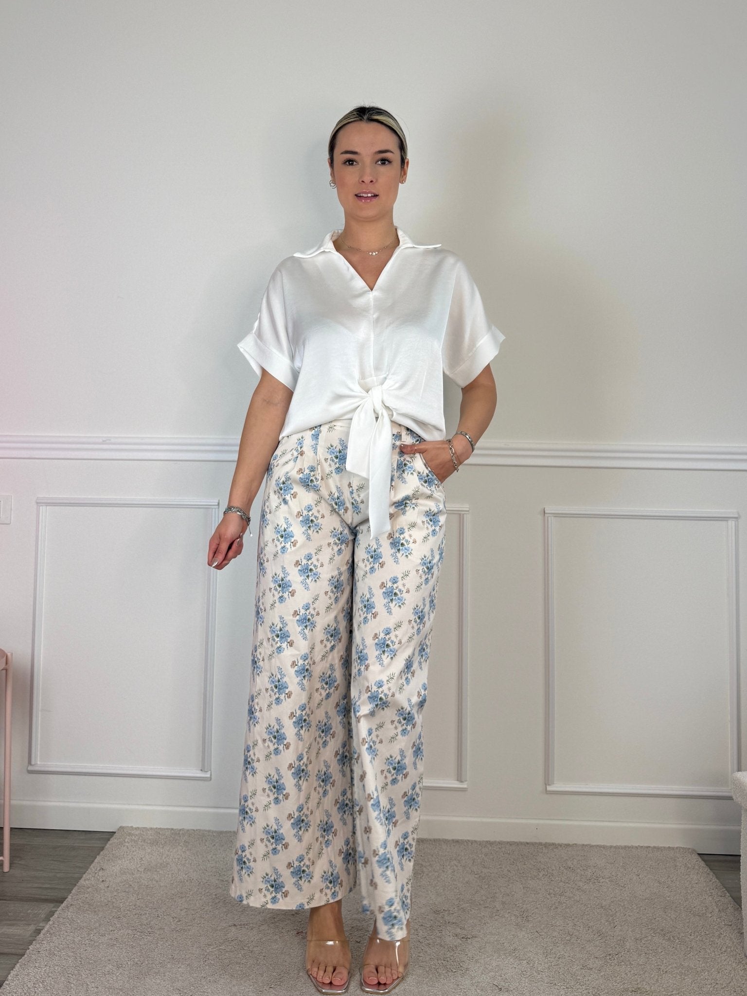 Camicia in raso con fiocco - Follie by Alice