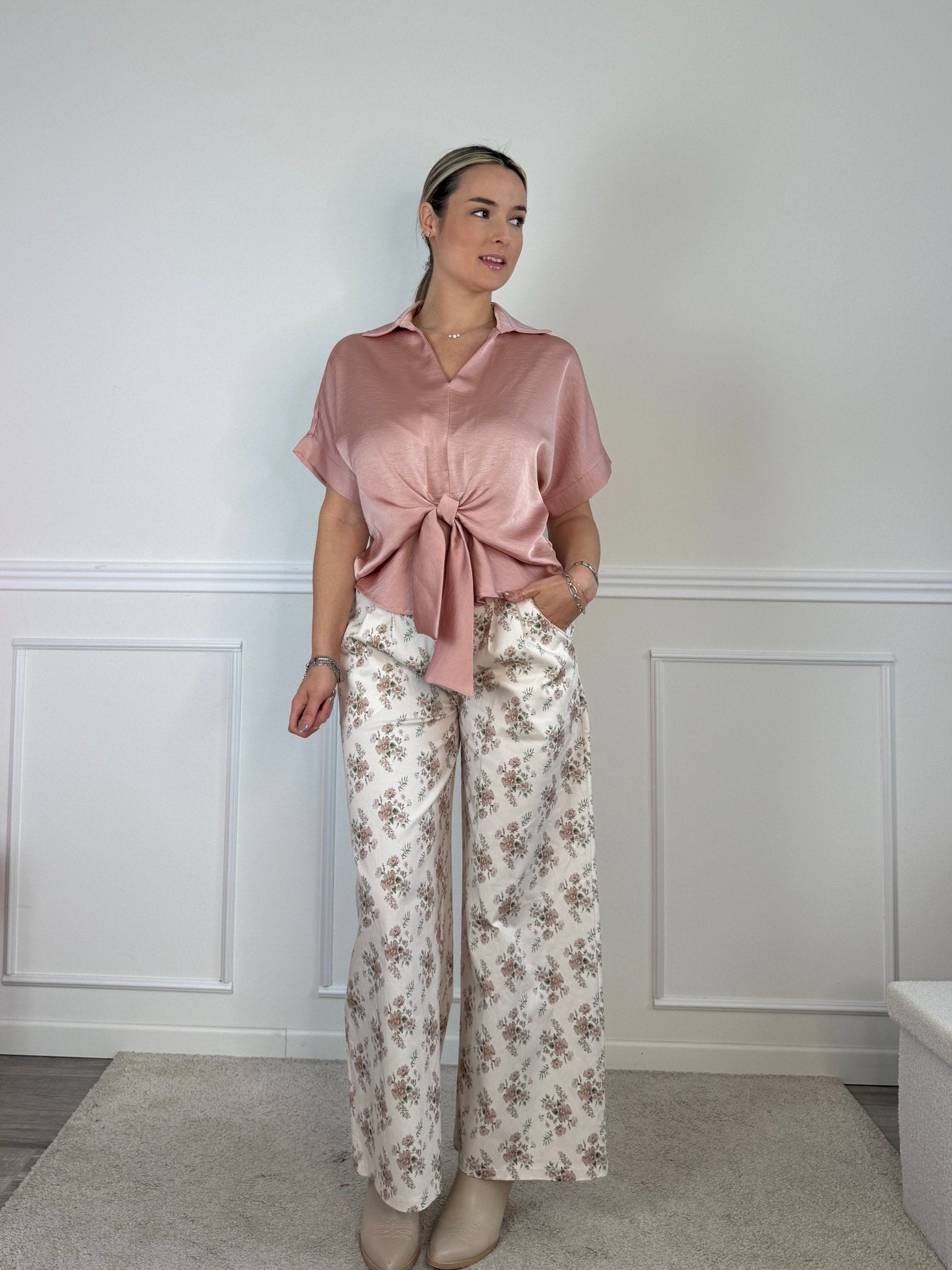 Camicia in raso con fiocco - Follie by Alice