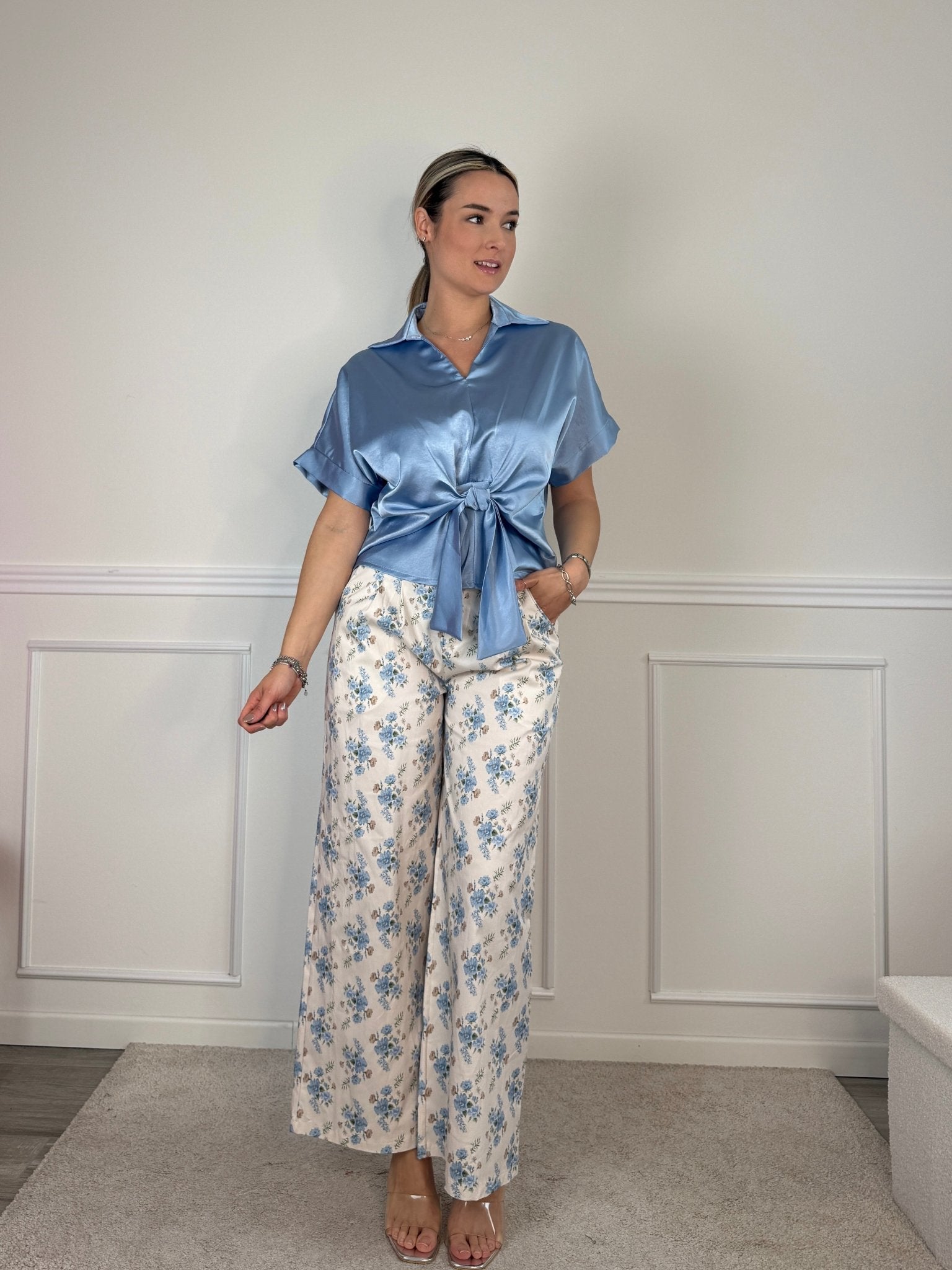 Camicia in raso con fiocco - Follie by Alice