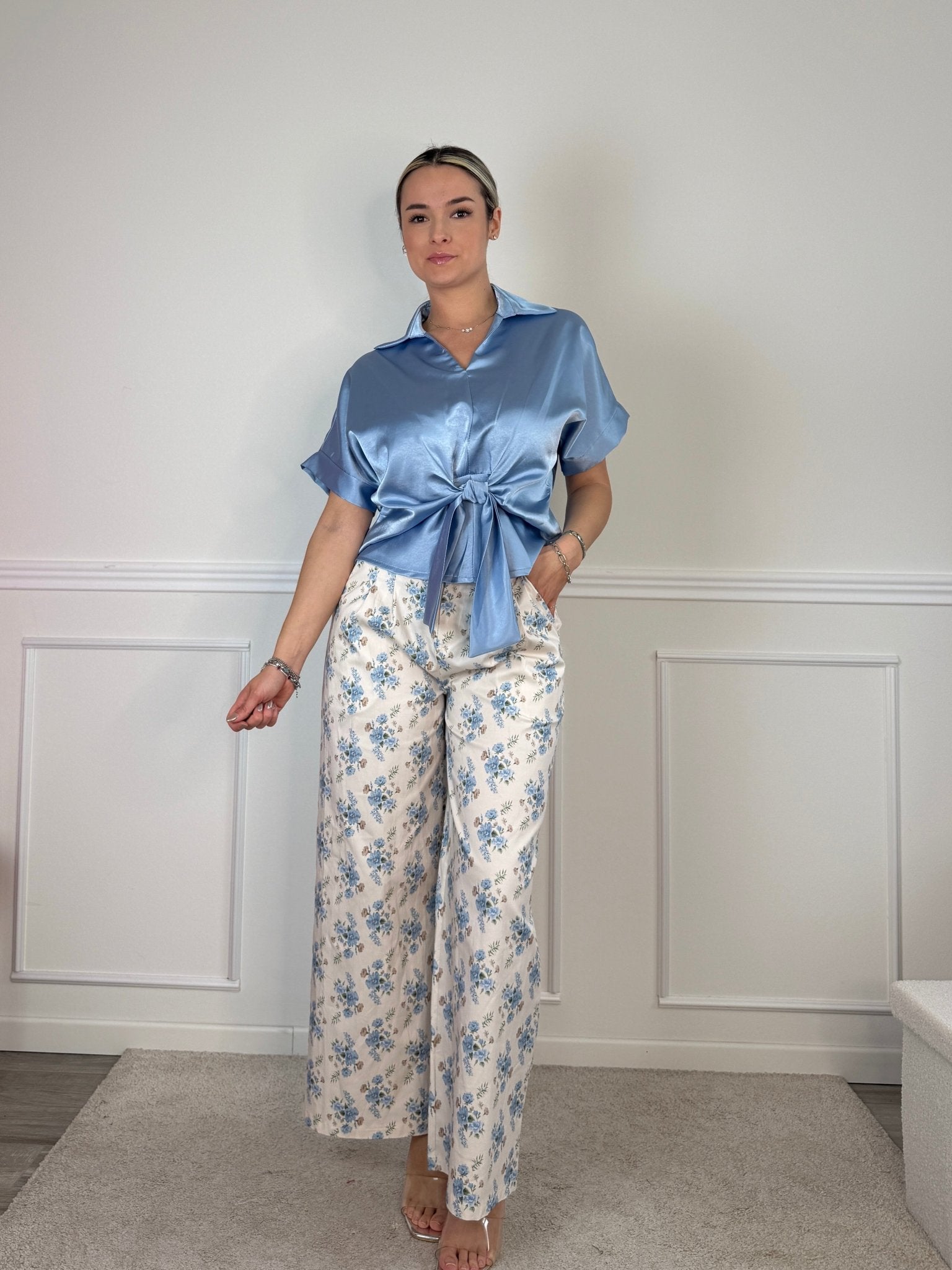 Camicia in raso con fiocco - Follie by Alice