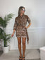 Camicia marrone con leopardi e palme KILIMANJARO - Follie by Alice