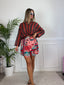 Camicia rossa in lyocell a righe nere MARRAKECH - Follie by Alice