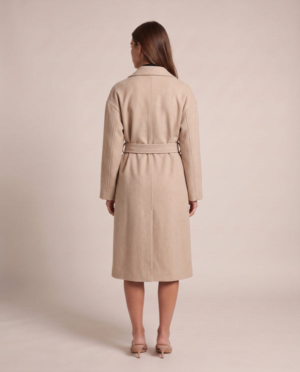 Cappotto lungo a vestaglia con cintura DAVOS - Follie by Alice