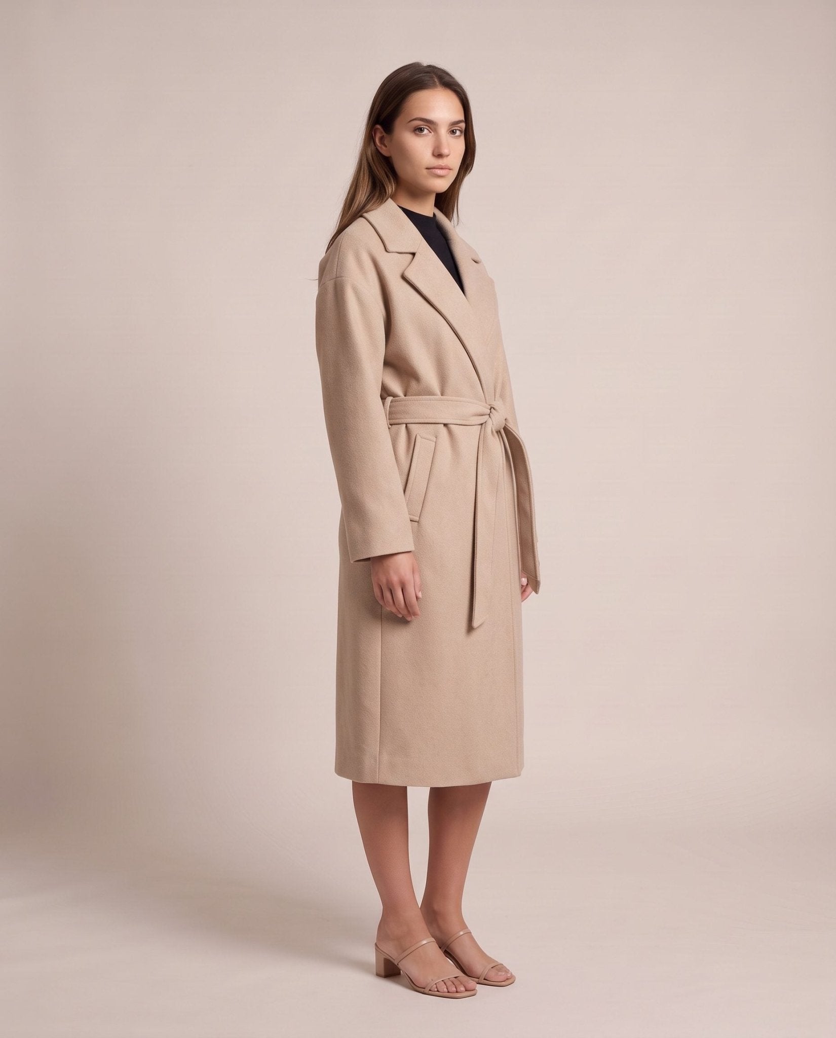 Cappotto lungo a vestaglia con cintura DAVOS - Follie by Alice Immagine secondaria del prodotto