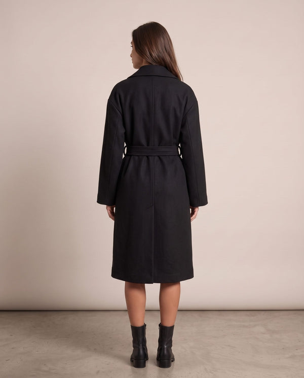 Cappotto lungo a vestaglia con cintura DAVOS - Follie by Alice
