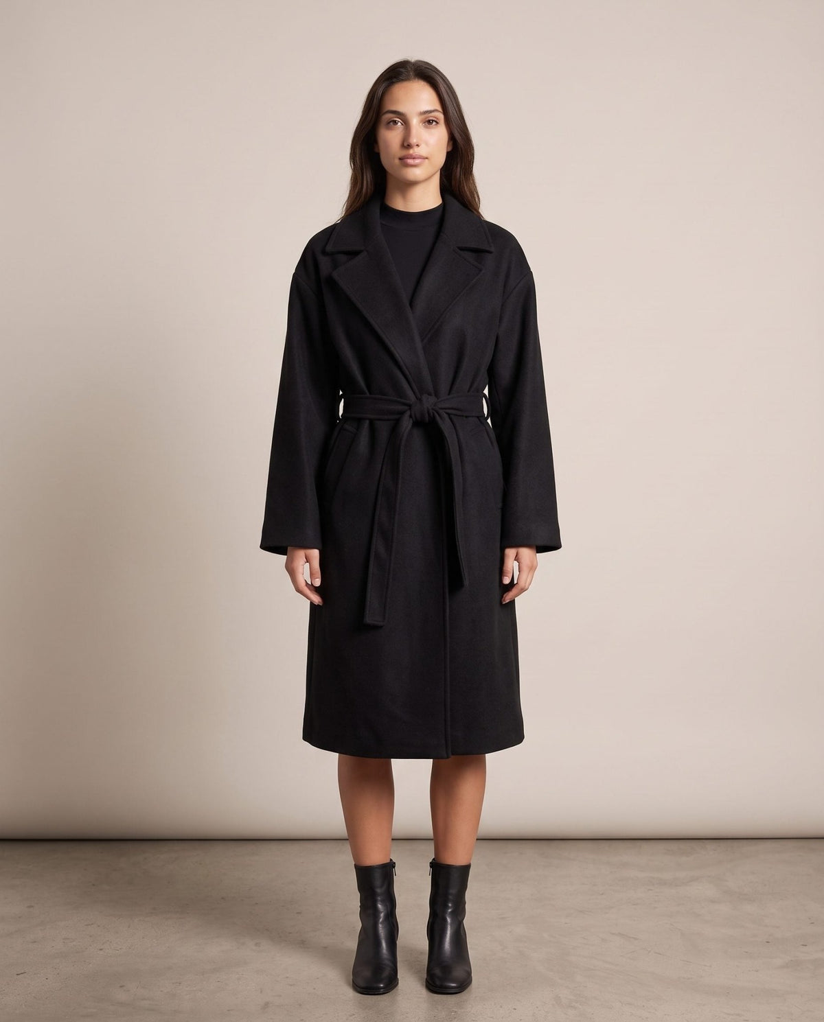 Cappotto lungo a vestaglia con cintura DAVOS - Follie by Alice