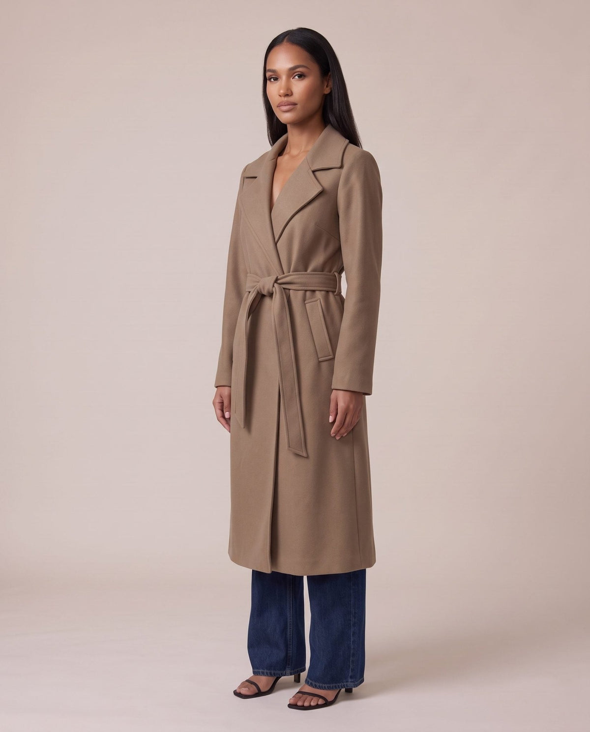 Cappotto lungo con cintura AVENUE - Follie by Alice