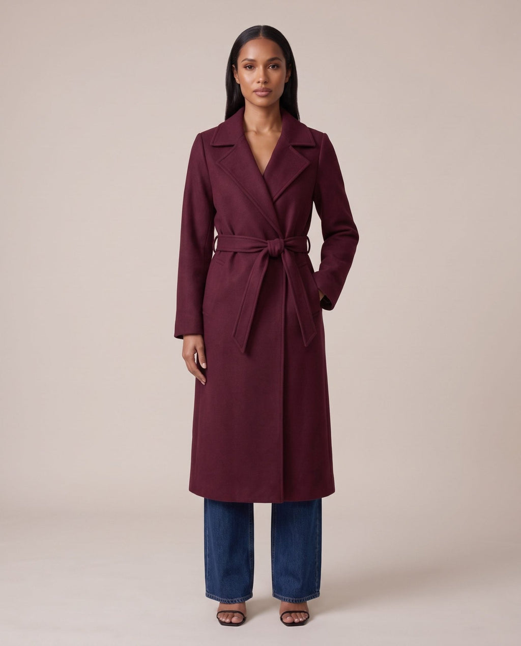 Cappotto lungo con cintura AVENUE - Follie by Alice