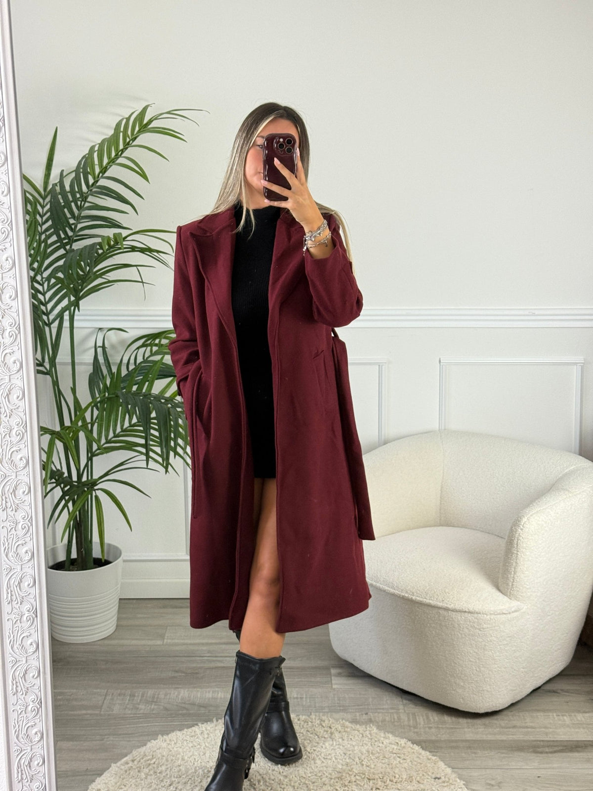 Cappotto lungo con cintura - Follie by Alice Immagine principale del prodotto