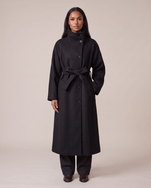 Cappotto lungo con collo a imbuto ZURIGO - Follie by Alice