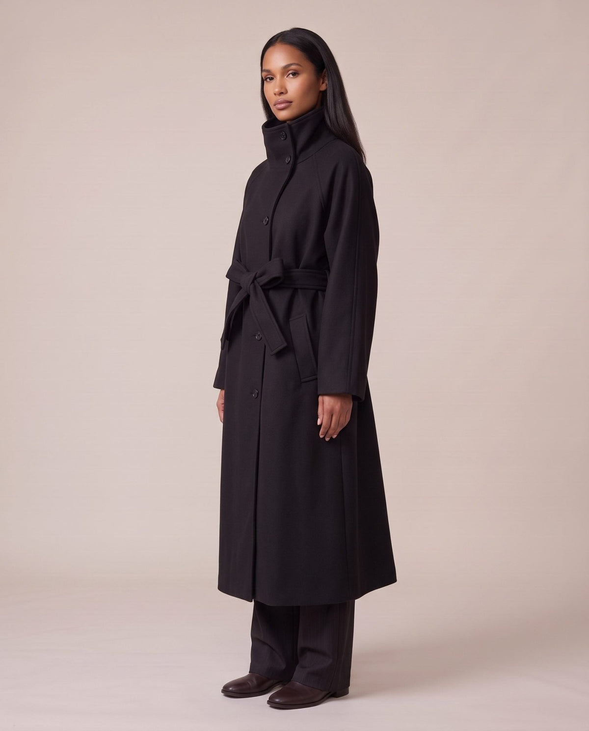 Cappotto lungo con collo a imbuto ZURIGO - Follie by Alice