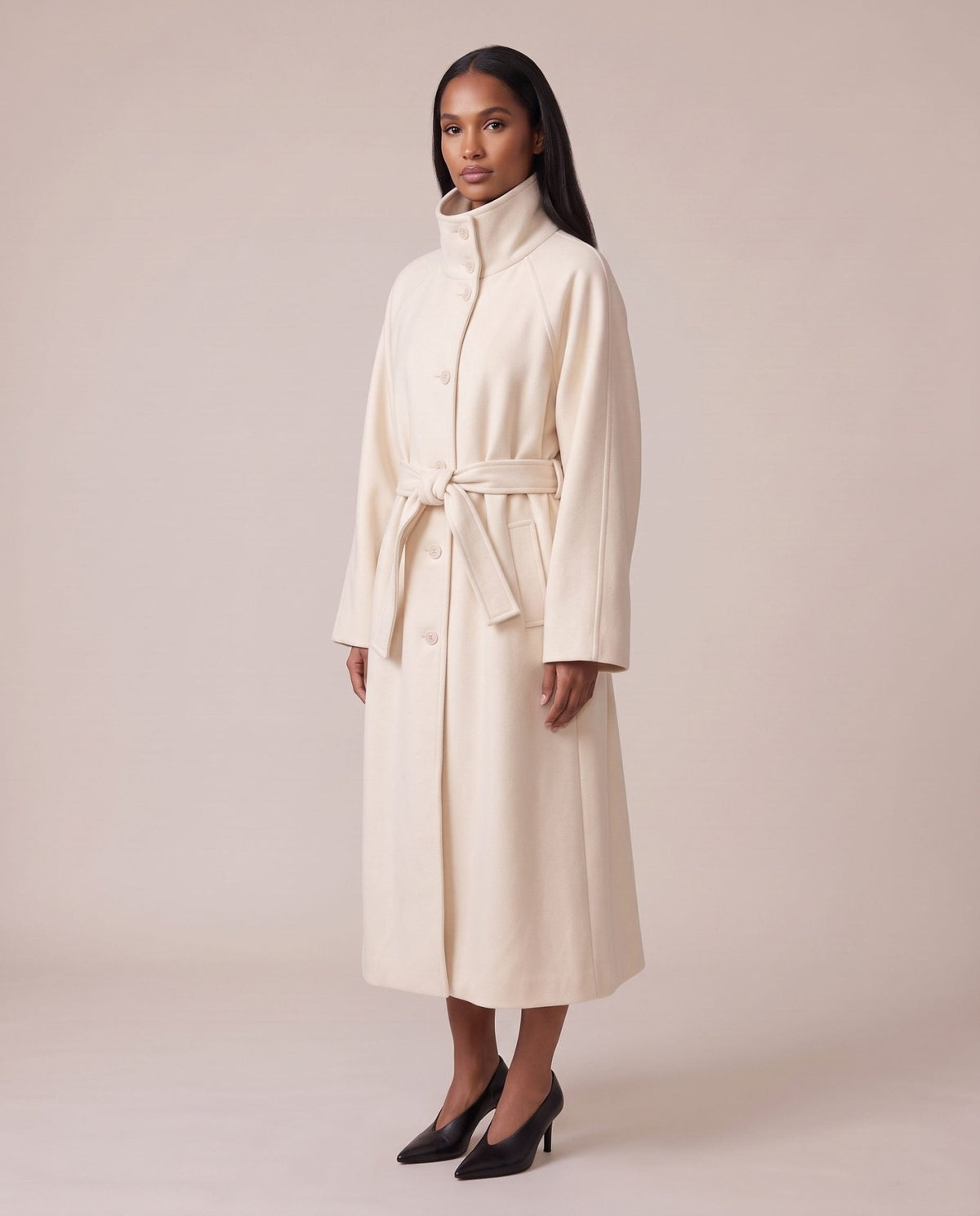 Cappotto lungo con collo a imbuto ZURIGO - Follie by Alice
