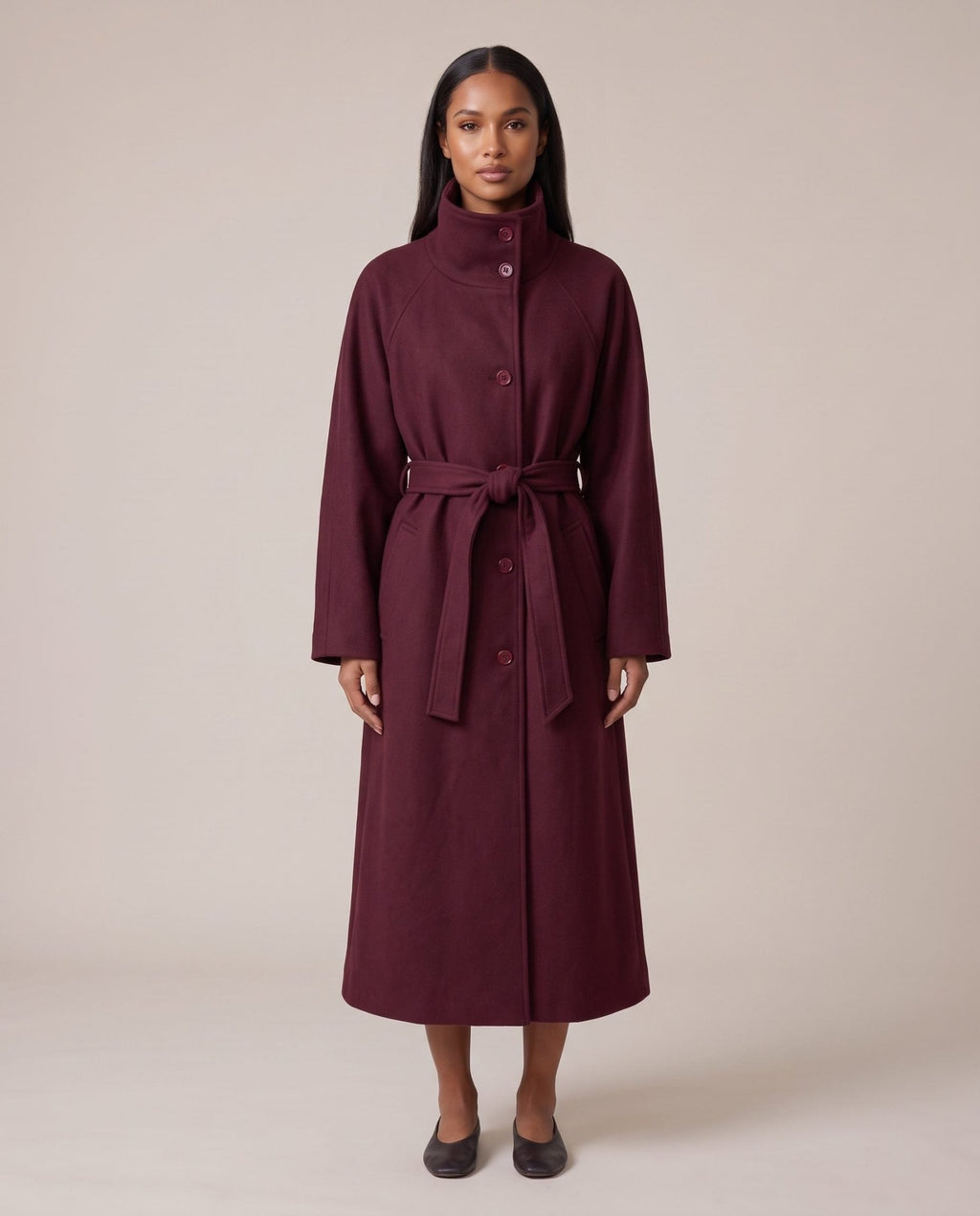 Cappotto lungo con collo a imbuto ZURIGO - Follie by Alice