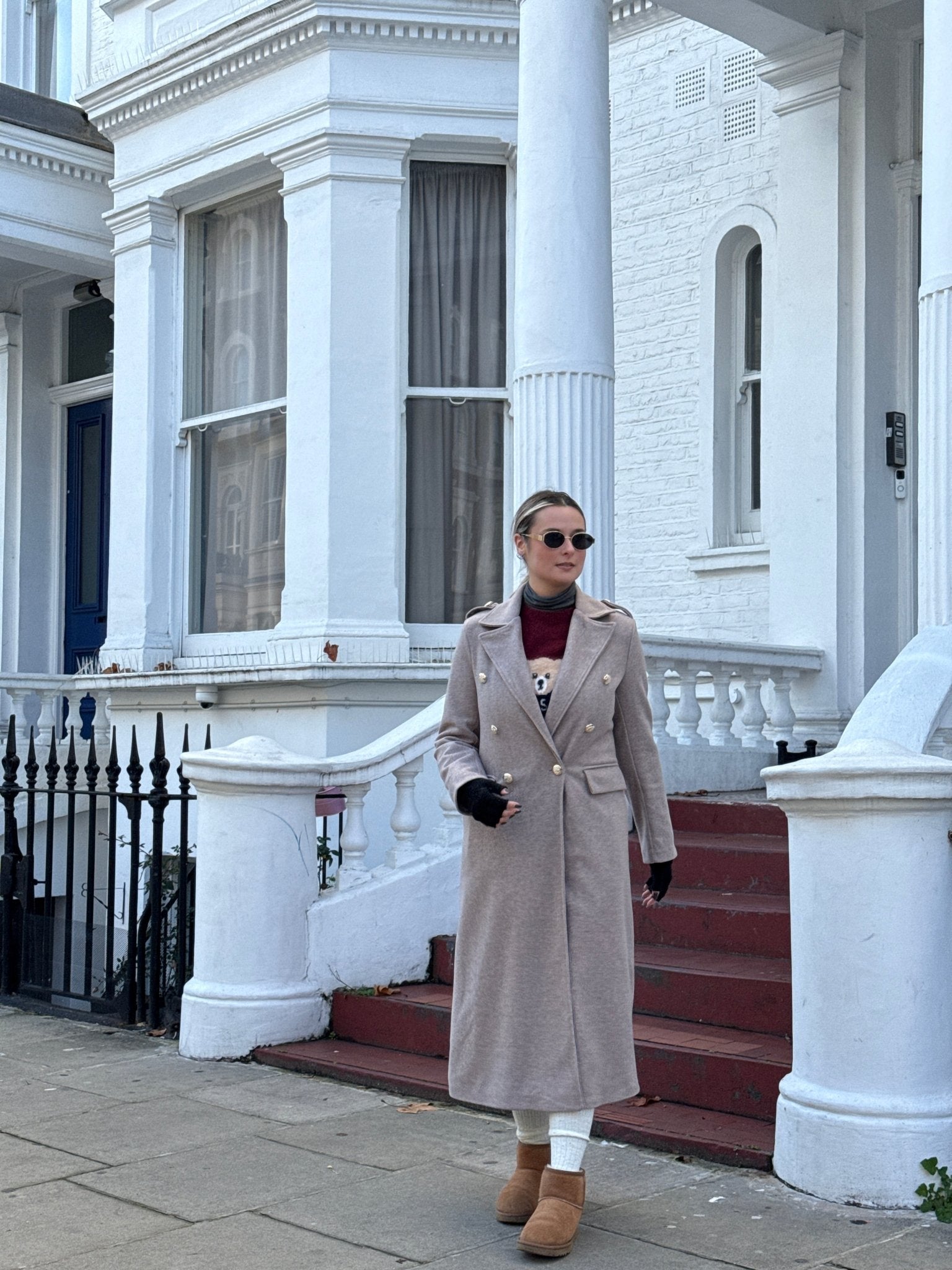 Cappotto lungo doppiopetto con bottoni gioiello - Follie by Alice