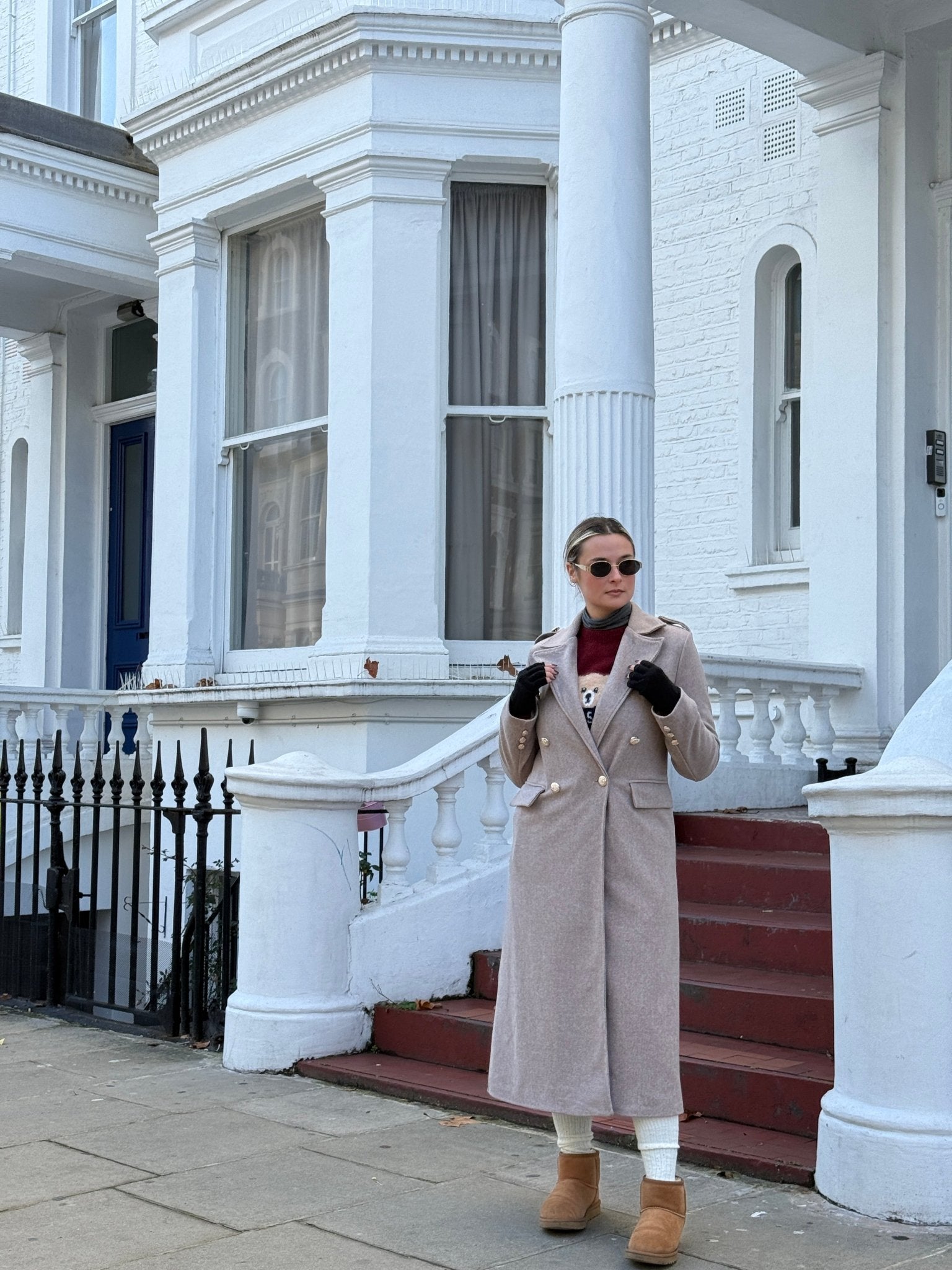 Cappotto lungo doppiopetto con bottoni gioiello - Follie by Alice