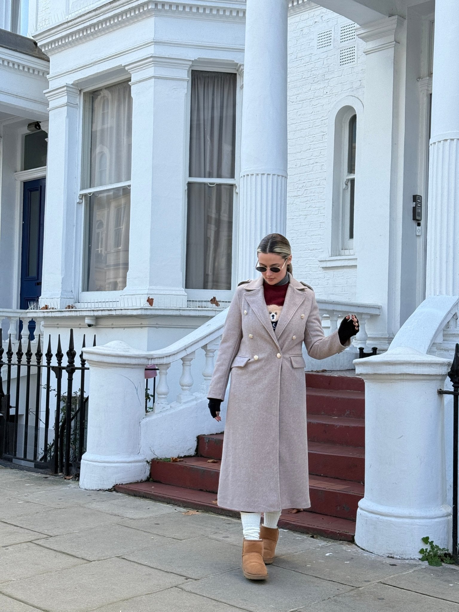 Cappotto lungo doppiopetto con bottoni gioiello - Follie by Alice