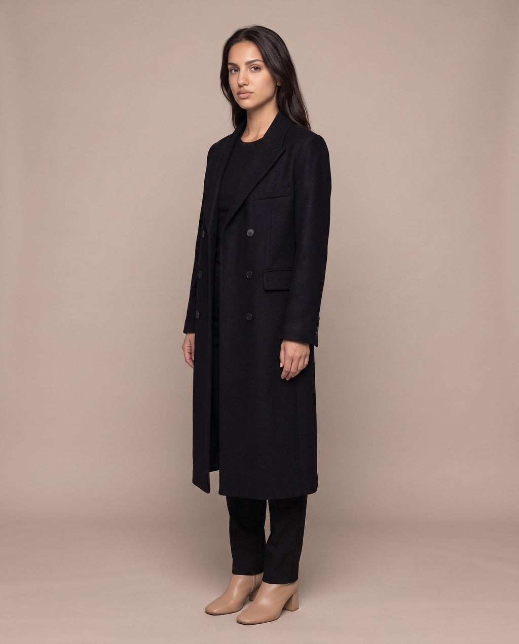 Cappotto lungo doppiopetto con revers BIG BEN - Follie by Alice