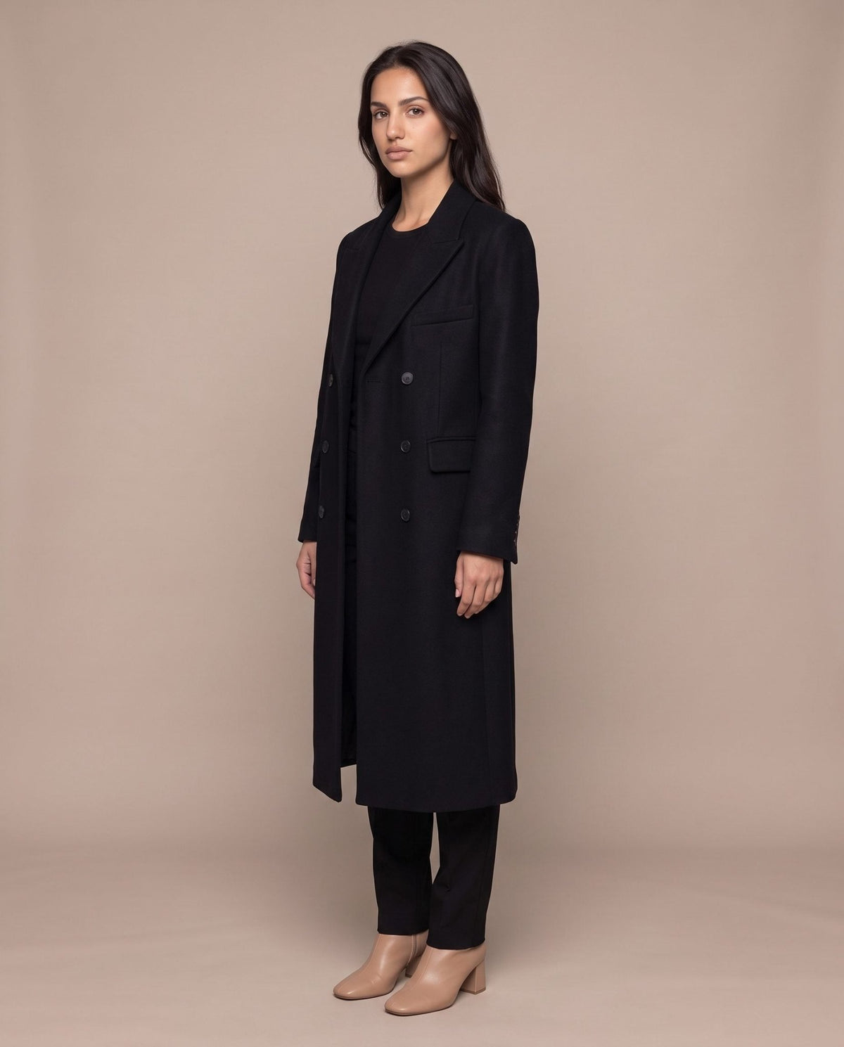Cappotto lungo doppiopetto con revers BIG BEN - Follie by Alice