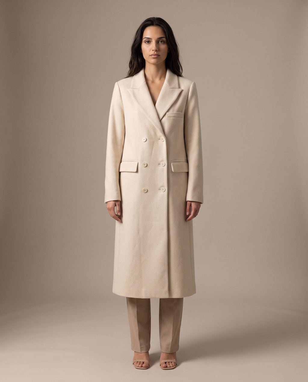Cappotto lungo doppiopetto con revers BIG BEN - Follie by Alice