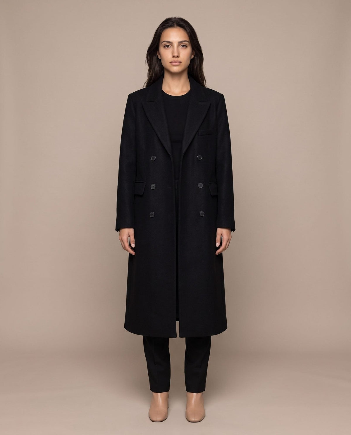 Cappotto lungo doppiopetto con revers BIG BEN - Follie by Alice