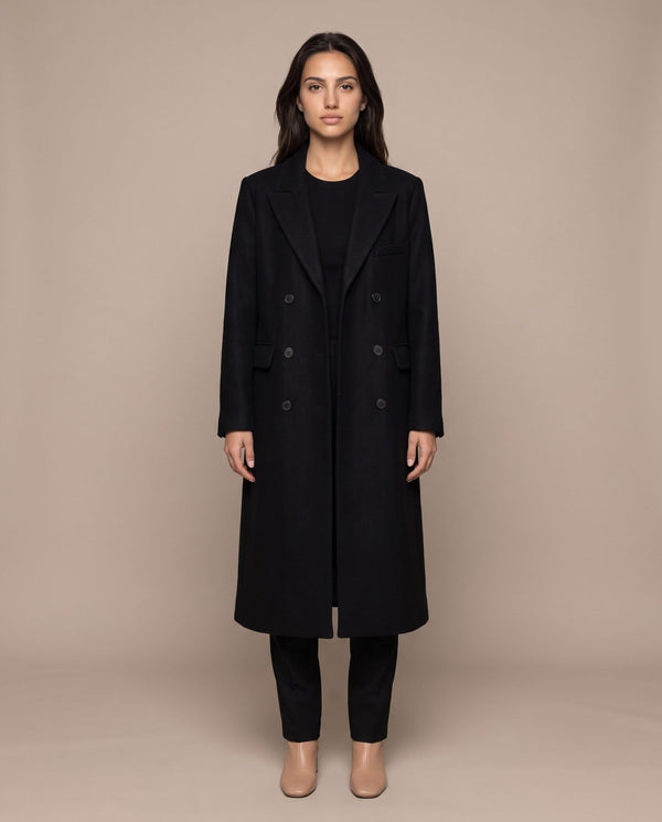 Cappotto lungo doppiopetto con revers BIG BEN - Follie by Alice